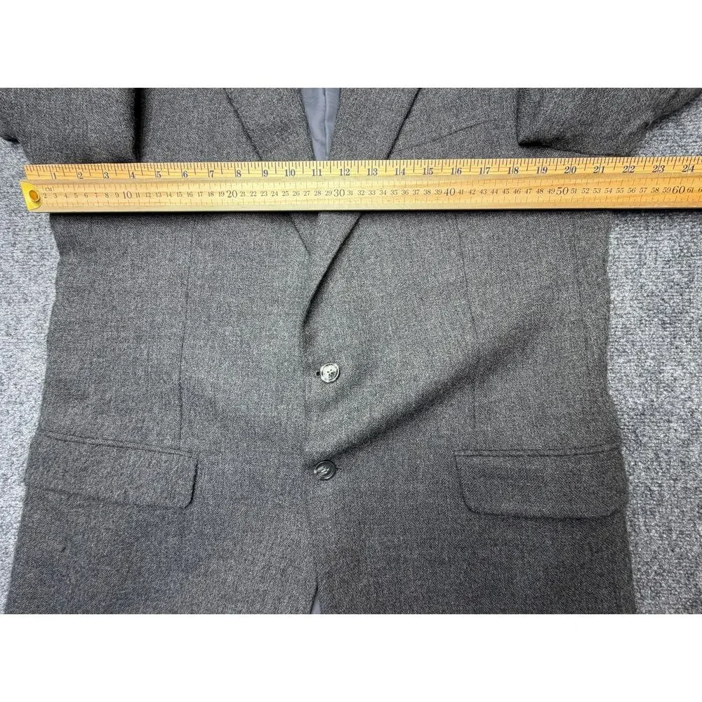 Hickey Freeman Boardroom Mens 43L 100% Camel Hair Gray Blazer USA Union Made
